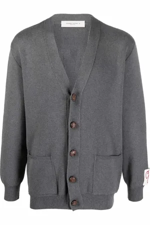 Golden Goose Strik, Herre, Grå, L, Mørkegrå Knappe Cardigan