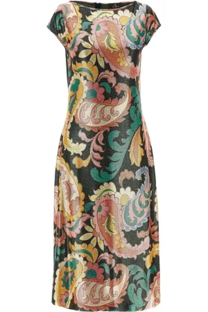 Etro Kjole, Dame, Flerfarvet, L, Paisley Print Jersey Maxi Kjole