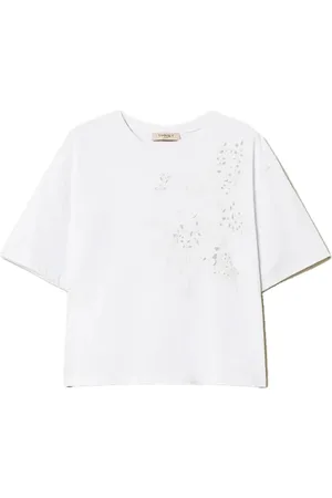 Twin-Set Top, Dame, Hvid, M, Bomuld, Bomuld T-shirt