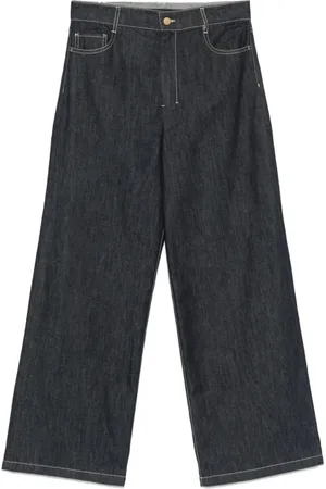 Max Mara Jeans, Dame, Blå, XS, Denim, Denim Wide Leg Bukser