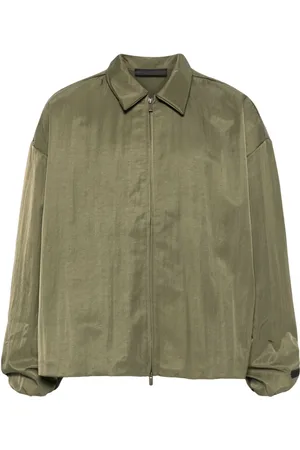 FEAR OF GOD Jakke, Herre, Grøn, XL, Nylon, Tekstureret Nylon Trucker Jakke Militærstil