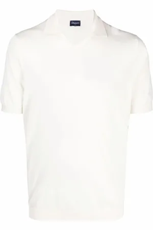 DRUMOHR Top, Herre, Hvid, 2XL, Bomuld, Polo Bluser