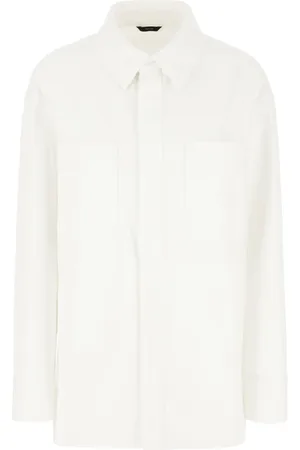 Fendi Skjorte, Herre, Hvid, S, Uld, Stilfulde Jakker og Veste