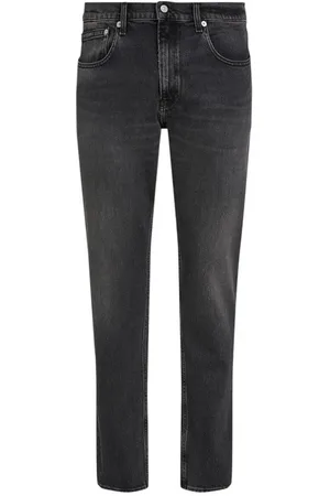 Calvin Klein Jeans, Herre, Grå, W33 L34, Bomuld, Sort Bomuld Slim Straight Jeans