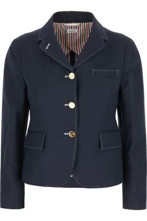 Thom Browne Jakke, Dame, Blå, L, Uld, Stilfulde Jakker og Veste Samling