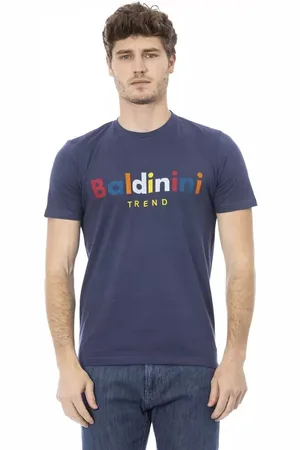 BALDININI Top, Herre, Blå, M, Bomuld, Elegant blå bomuldst-shirt