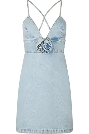 Liu Jo Kjole, Dame, Blå, XS, Denim, Denim Kort Stropløs Kjole
