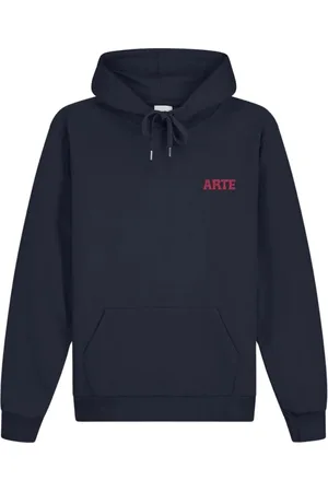 Arte Antwerp Sweathshirts & Hoodies, Herre, Blå, XL, Bomuld, Rundede Dele Logo Hættetrøje