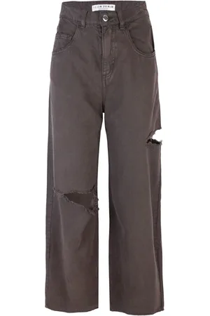 Icon Denim Jeans, Dame, Brun, W26, Bomuld, Brun Brede Ben Højtaljede Jeans