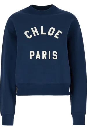 Chloé Sweathshirts & Hoodies, Dame, Blå, S, Uld, Stilfulde Sweatshirts til et Trendy Look