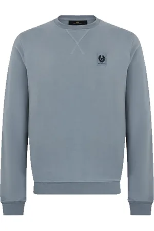 Belstaff Sweathshirts & Hoodies, Herre, Blå, S, Tyl, Blå Flint Logo Sweatshirt Essential Style