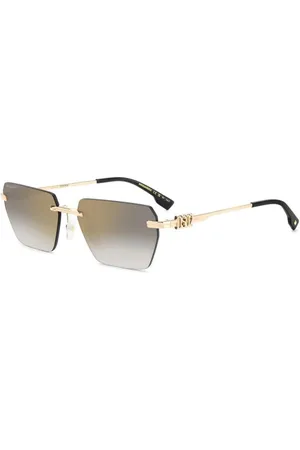 Dsquared2 Tilbehør, Dame, Gul, 58 MM, Vintage Stil Solbriller