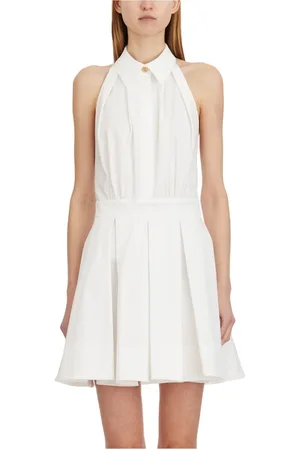 Elisabetta Franchi Kjole, Dame, Hvid, S, Bomuld, Kort Bomuldskjole
