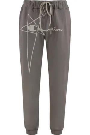 Rick Owens Bukser, Herre, Grå, S, Bomuld, Champion Bomuldssweatpants med Logo