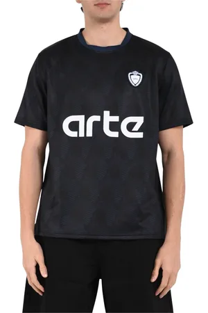 Arte Antwerp Top, Herre, Sort, M, Polyester, Fodbold All-Over Print Letvægts T-shirt