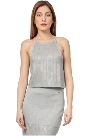 Armani Exchange Top, Dame, Grå, S, Sølv Lurex Elegant Top
