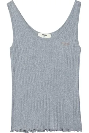 Fendi Top, Dame, Grå, M, Uld, Stilfuld Tank Top til Kvinder