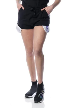 John Richmond Shorts, Dame, Sort, M, Bomuld, Contrast Initial Shorts