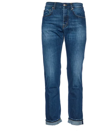 DEPARTMENT FIVE Jeans, Herre, Blå, W34, Denim, Almindelige Denim Jeans med Vasket Effekt