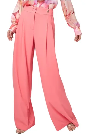 Patrizia Pepe Bukser, Dame, Rød, L, Polyester, Koralfarvede Plisserede Bukser