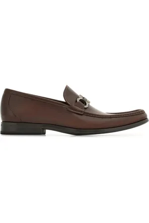 Salvatore Ferragamo Sko, Herre, Brun, 43 EU, Elegant Brun Loafer med Sølv Logo