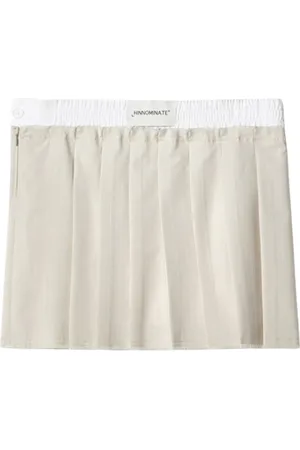 hinnominate Nederdel, Dame, , 2XS, Bomuld, Pinstripe Plisseret Nederdel med Poplin Trim