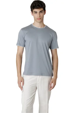 ELEVENTY Top, Herre, Blå, S, Bomuld, Jersey Bomuld Crewneck T-Shirt