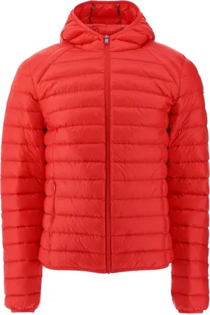 Jott Jakke, Herre, Rød, 4XL, Uld, Rød Hætteforet Pufferjakke