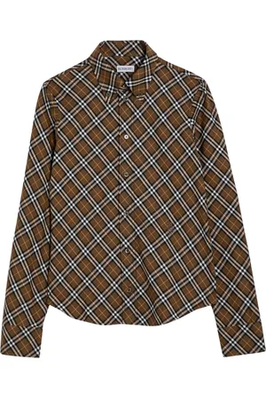 Burberry Bluser & Skjorter, Dame, Flerfarvet, XS, Bomuld, Langærmet skjorte