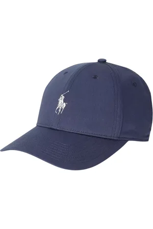 Ralph Lauren Tilbehør, unisex, Blå, ONE SIZE, Bomuld, Marineblå kasket med hvidt logo