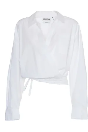 Essentiel Antwerp Bluser & Skjorter, Dame, Hvid, S, Bomuld, Hvid Bomuldsskjorte med V-Hals