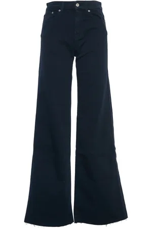 DEPARTMENT FIVE Jeans, Dame, Blå, W31, Uld, Bredbenede jeans i blå