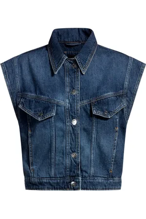 HUGO BOSS Jakke, Dame, Blå, M, Denim, Ærmeløs Indigo Blå Denim Vest