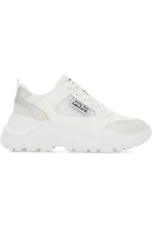VERSACE Sko, Dame, Hvid, 39 EU, Polyester, Casual Sneakers til hverdagsbrug