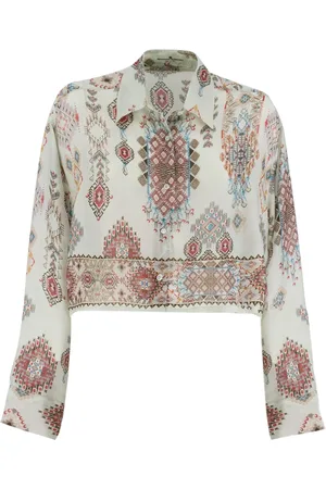 ERMANNO SCERVINO Bluser & Skjorter, Dame, , M, Uld, Geometrisk Blomsterprint Langærmet Skjorte