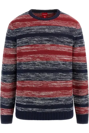 Guess Strik, Herre, Flerfarvet, XL, Bomuld, Stribet bomulds sweater