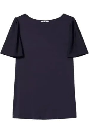 Twin-Set Top, Dame, Blå, S, Rynket Ærme Bluse Classic