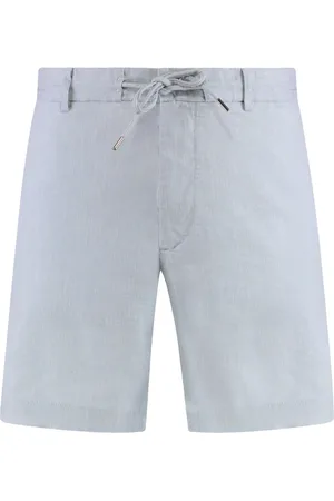 HUGO BOSS Shorts, Herre, Blå, M, Linned, Linned Bermuda Shorts