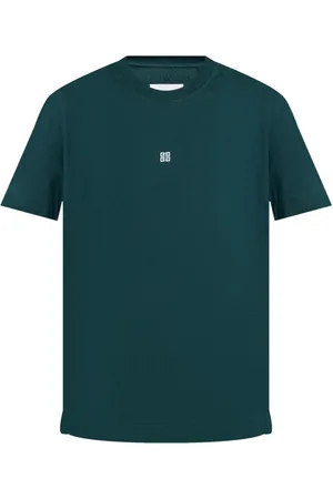Givenchy Top, Herre, Grøn, L, Mørkegrøn T-shirt med hvidt logo