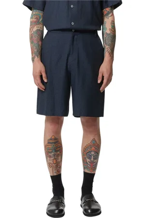 John Richmond Shorts, Herre, Blå, M, Bomuld, Bermuda-shorts med høj talje, minimalistisk design og struktureret stof