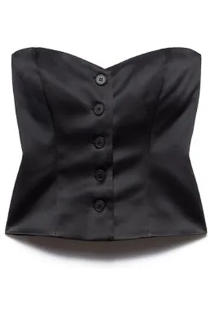 ANIYE BY Top, Dame, Sort, XS, Polyester, Wanda Top med Sweetheart Neckline i Sort