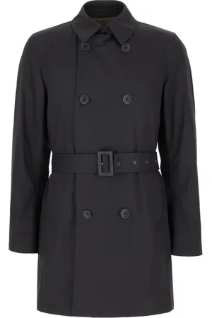 HERNO Frakke, Herre, Blå, S, Uld, Stilfuld Trenchcoat til Mænd