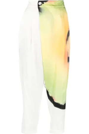 Issey Miyake Bukser, Dame, Flerfarvet, M, Bomuld, Abstrakt Printede Korte Bukser