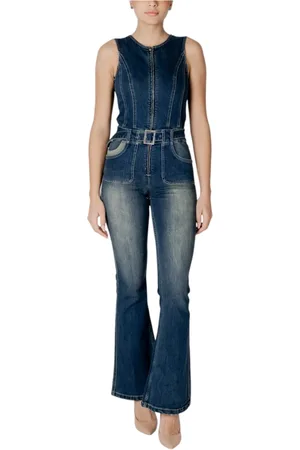 Desigual Jumpsuits & Playsuits, Dame, Blå, XS, Bomuld, Bomuld Bukser Skjorter Kollektion til Kvinder