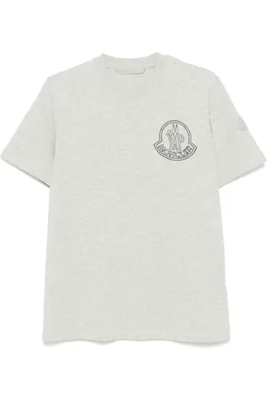 Moncler Top, Herre, Grå, M, Bomuld, Afslappet Bomuld T-shirt