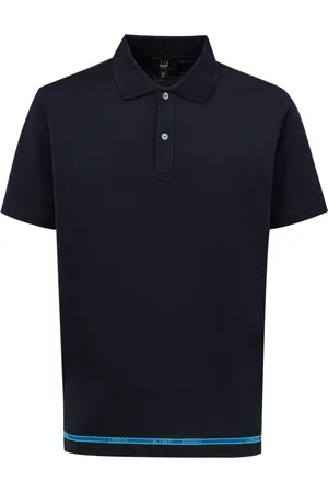 Dunhill Top, Herre, Blå, L, Bomuld, Marineblå Bomuldspolo