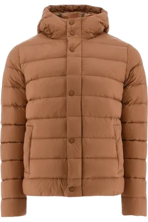Jott Jakke, Herre, Brun, 4XL, Uld, Hætteforet Puffer Jakke