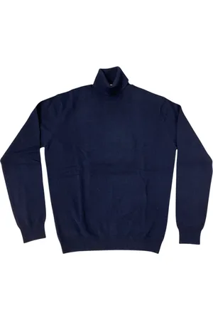 Malo Strik, Herre, Blå, M, Cashmere, Mørkeblåt cashmere turtleneck sweater