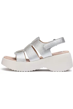 Wonders Sko, Dame, Grå, 42 EU, Læder, Sandaler Nora Sølv, Farve: Metallic