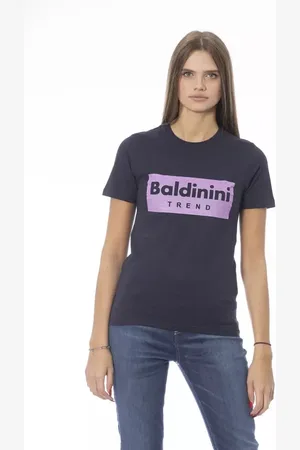 BALDININI Top, Dame, Blå, M, Bomuld, Moderne Blå Bomuldstoppe T-shirt